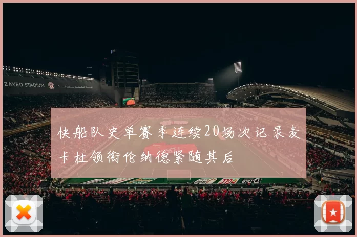 快船队史单赛季连续20场次记录麦卡杜领衔伦纳德紧随其后